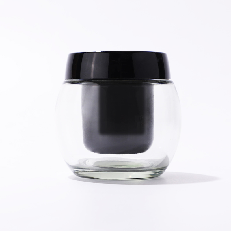 black face cream glass jar