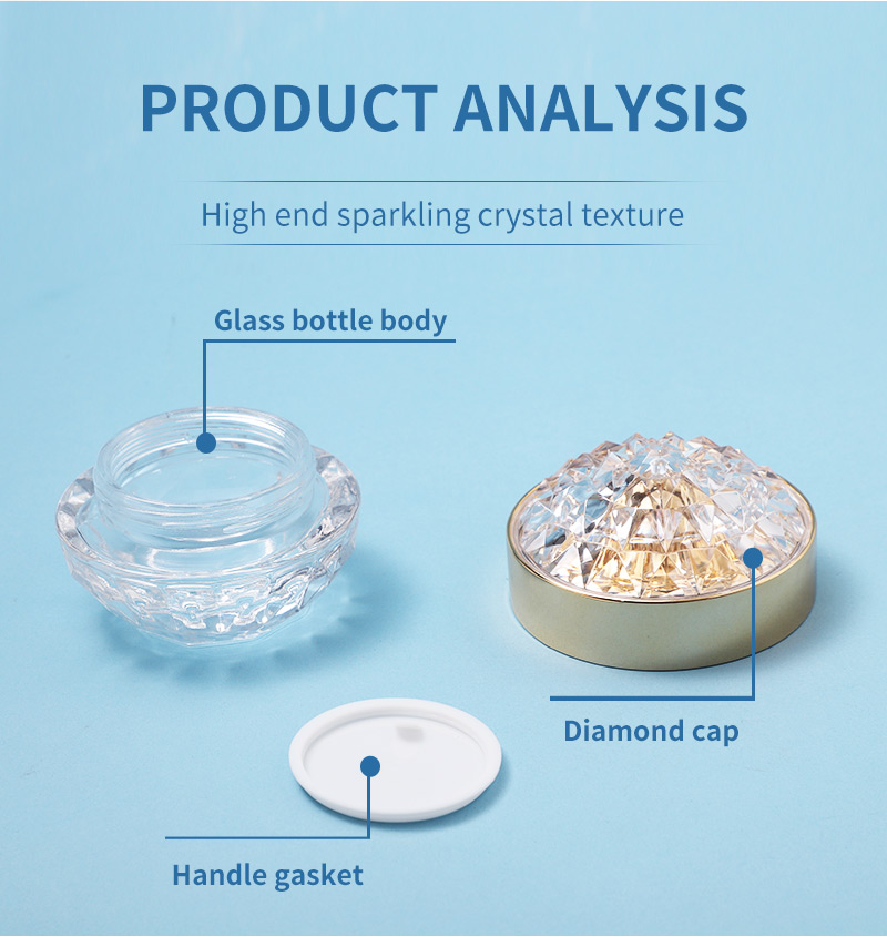 Diamond Pattern Cosmetic Cream Glass Jar