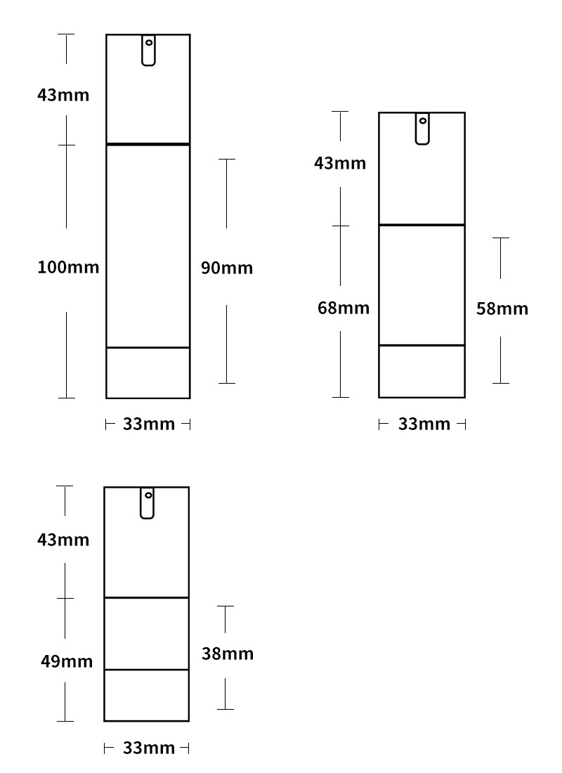 Size chart of large vacuum bottle with umbrella shaped lid