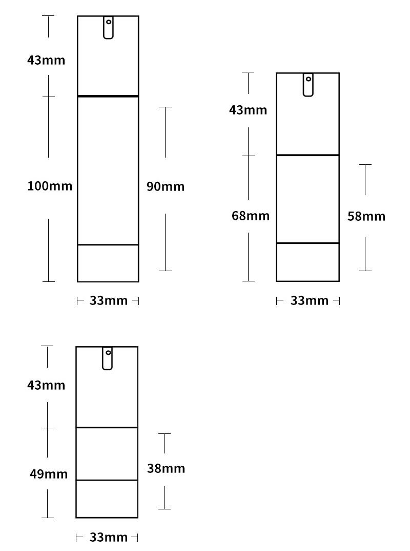 Gold Airless Bottle Size Chart