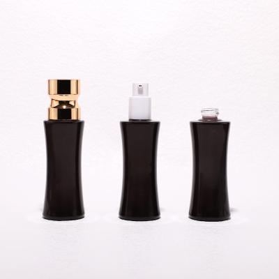 40ML Hourglass-shaped Lotion Pump Glass Bottle with Gold Lid