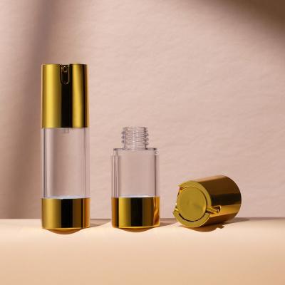 15-30ML Luxury Gold Plastic Airless Cosmetic Bottle