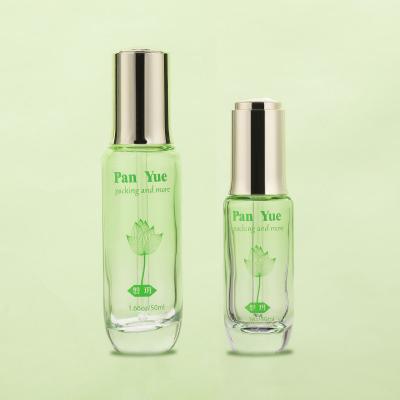 30ml 50ml Transparent Round Glass Bottle with Pump Dropper